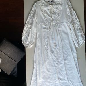 Zara White Peasant Dress